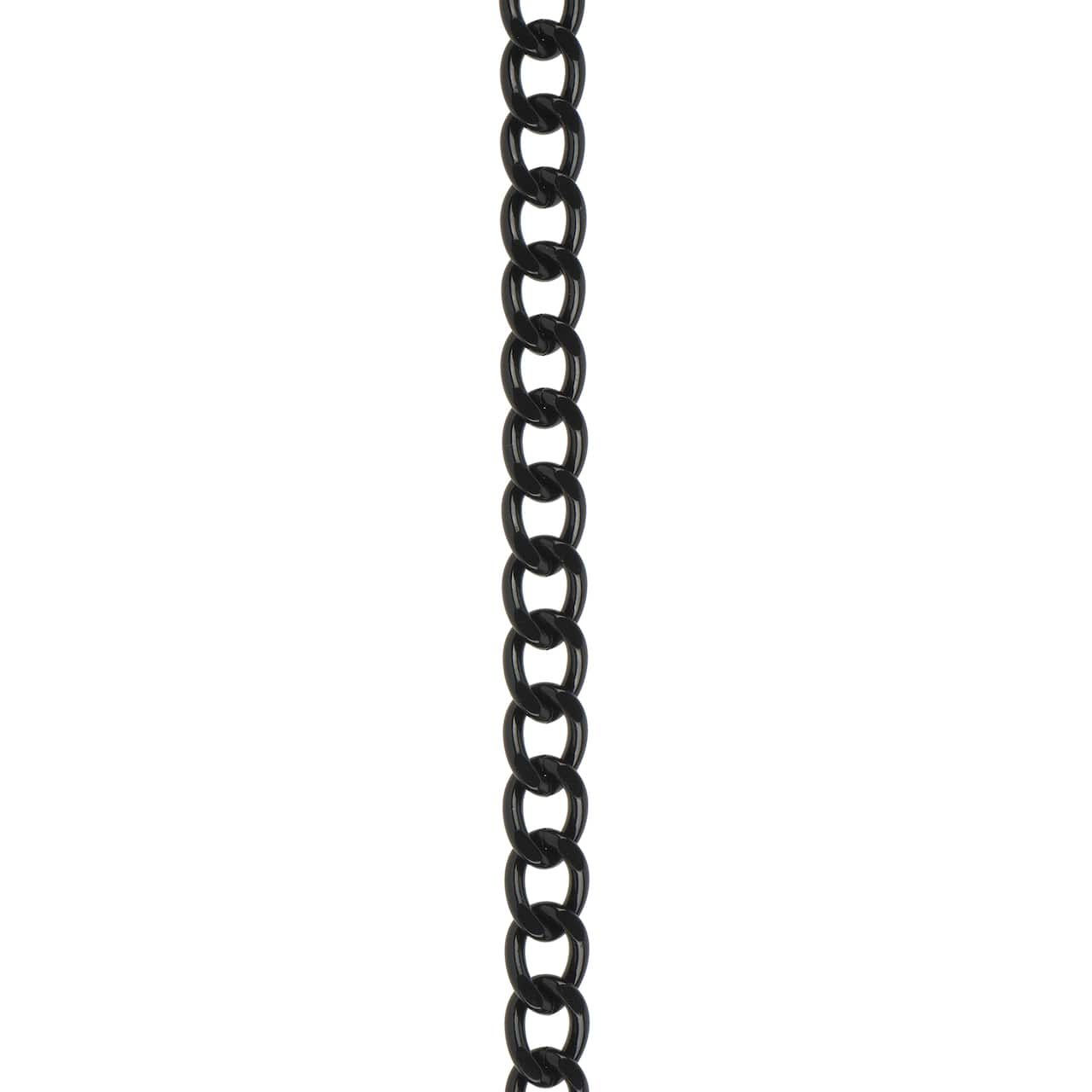 9mm Black Curb Chain Spool, 3yd. by Bead Landing™